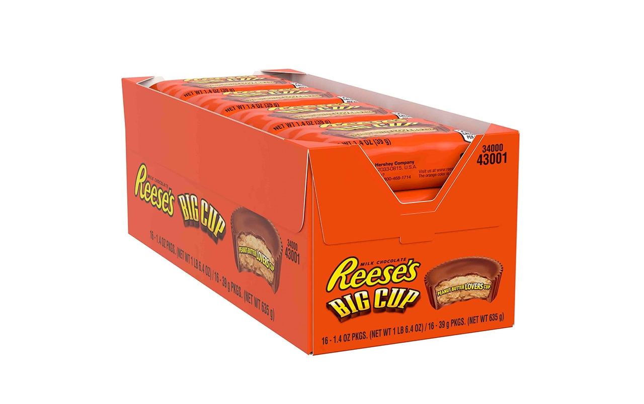 Reese's Big Cup GlutenFree Milk Chocolate Peanut Butter Cup, 1.4 Oz, 16 Pieces