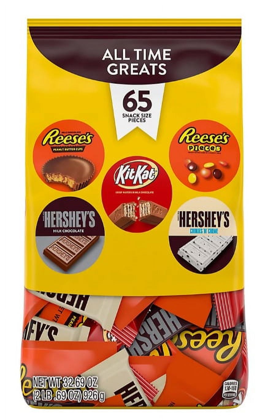 Reese's, Hershey's & Kit Kat Snack Size Candy Bars Variety Pack, 65 pk./32.69 oz.