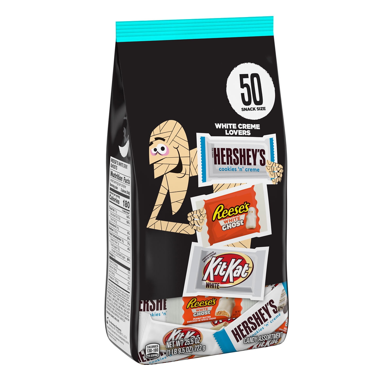 Reese's, Hershey's and Kit Kat® Assorted White Crème Snack Size Halloween Candy, 25.5 oz, 50 Pieces