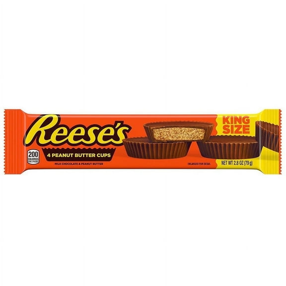 Reese's King Size Cups Candy, Individually Wrapped Milk Chocolate Peanut Butter0.7oz x 4 pack Pack of 2