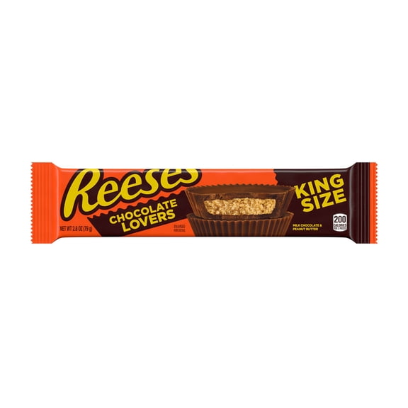 Reese's Milk Chocolate King Size Peanut Butter Cups Candy, Pack 2.8 oz