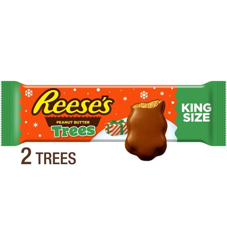 Reese's Milk Chocolate King Size Peanut Butter Trees Christmas Candy, Pack 2.4 oz
