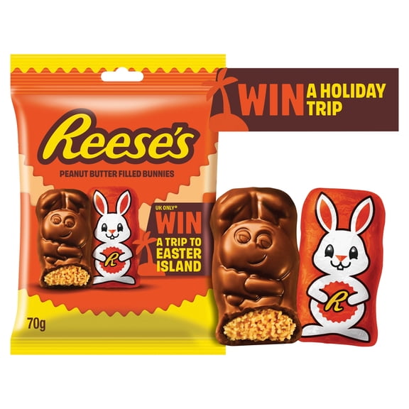 Reese's Milk Chocolate Peanut Butter Bunnies 70g, Imported from Britain
