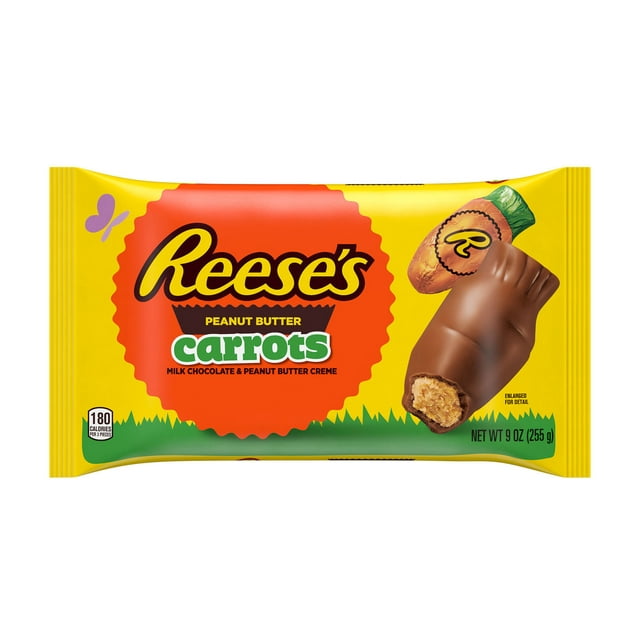 Reese's Milk Chocolate Peanut Butter Creme Carrots Easter Candy, Bag 9 oz