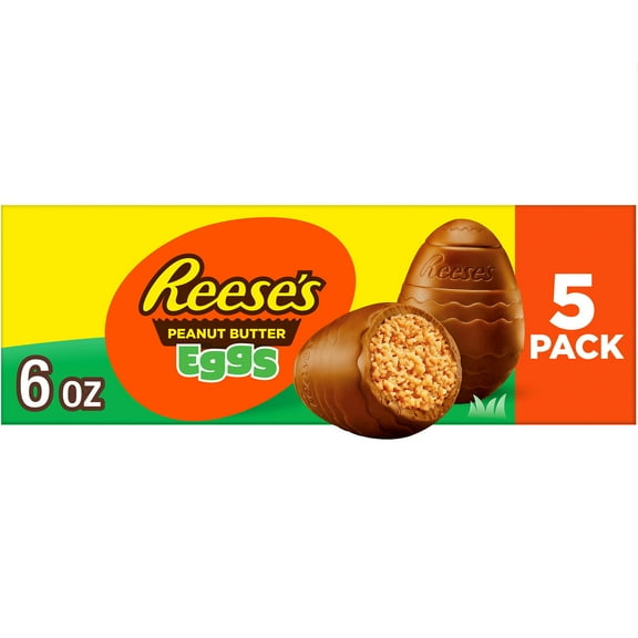 Reese's Milk Chocolate Peanut Butter Creme Eggs Easter Candy, Box 1.2 oz, 5 Pieces