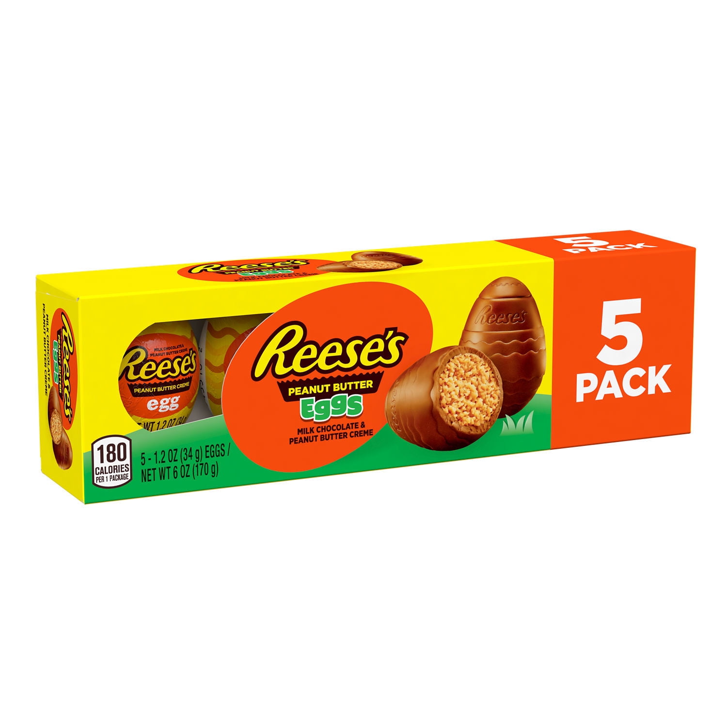 Reese's Milk Chocolate Peanut Butter Creme Eggs Easter Candy, Box 6 oz