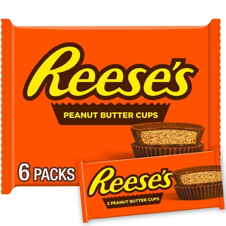 REESE'S Milk Chocolate Peanut Butter Cups Candy Packs, 1.5 oz (6 Count)