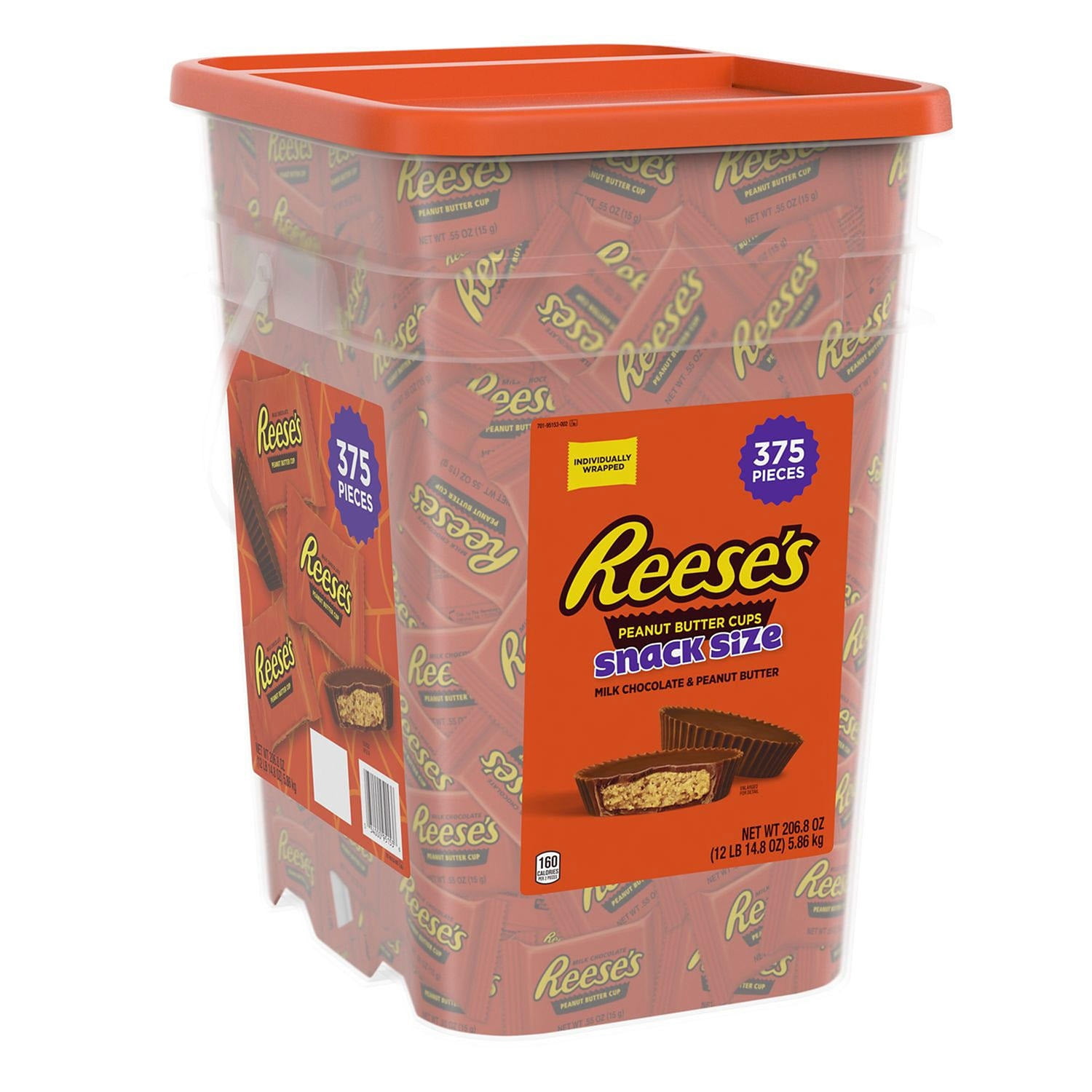 Reese's Snack Size Milk Chocolate Peanut Butter Cups, 206.8 Ounce (375 ...