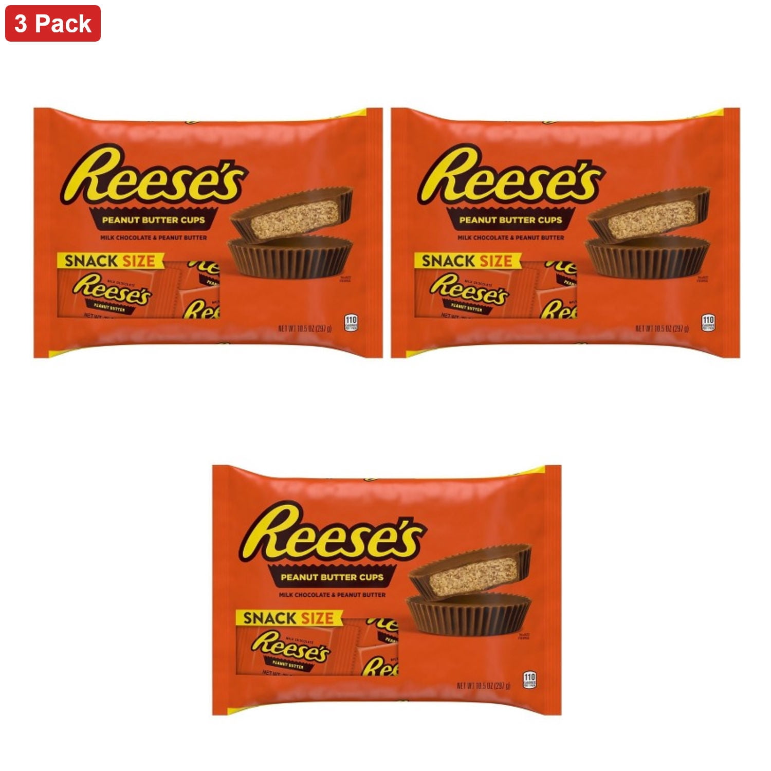 Reese's Milk Chocolate Peanut Butter Cups Snack Size Candy - 10.5oz