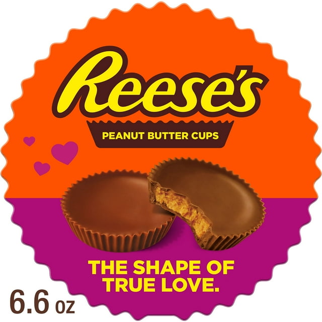 Reese's Milk Chocolate Peanut Butter Cups Valentine's Candy, Gift Box 6.6 oz