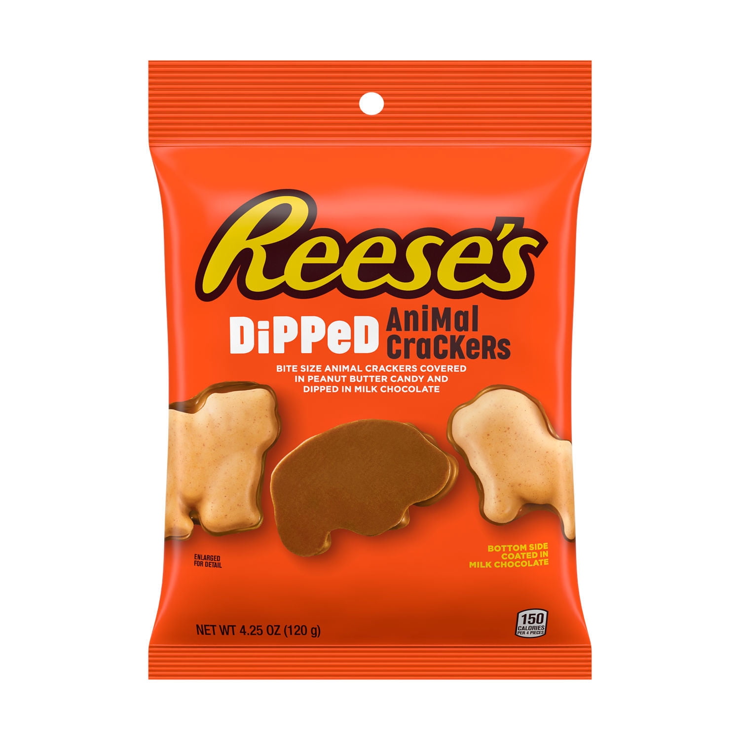 Reese's Milk Chocolate Peanut Butter Dipped Animal Crackers, Bag 4.25