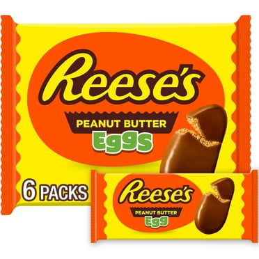 Reese's Milk Chocolate Peanut Butter Eggs Easter Candy, Packs 1.2 oz, 6 Count