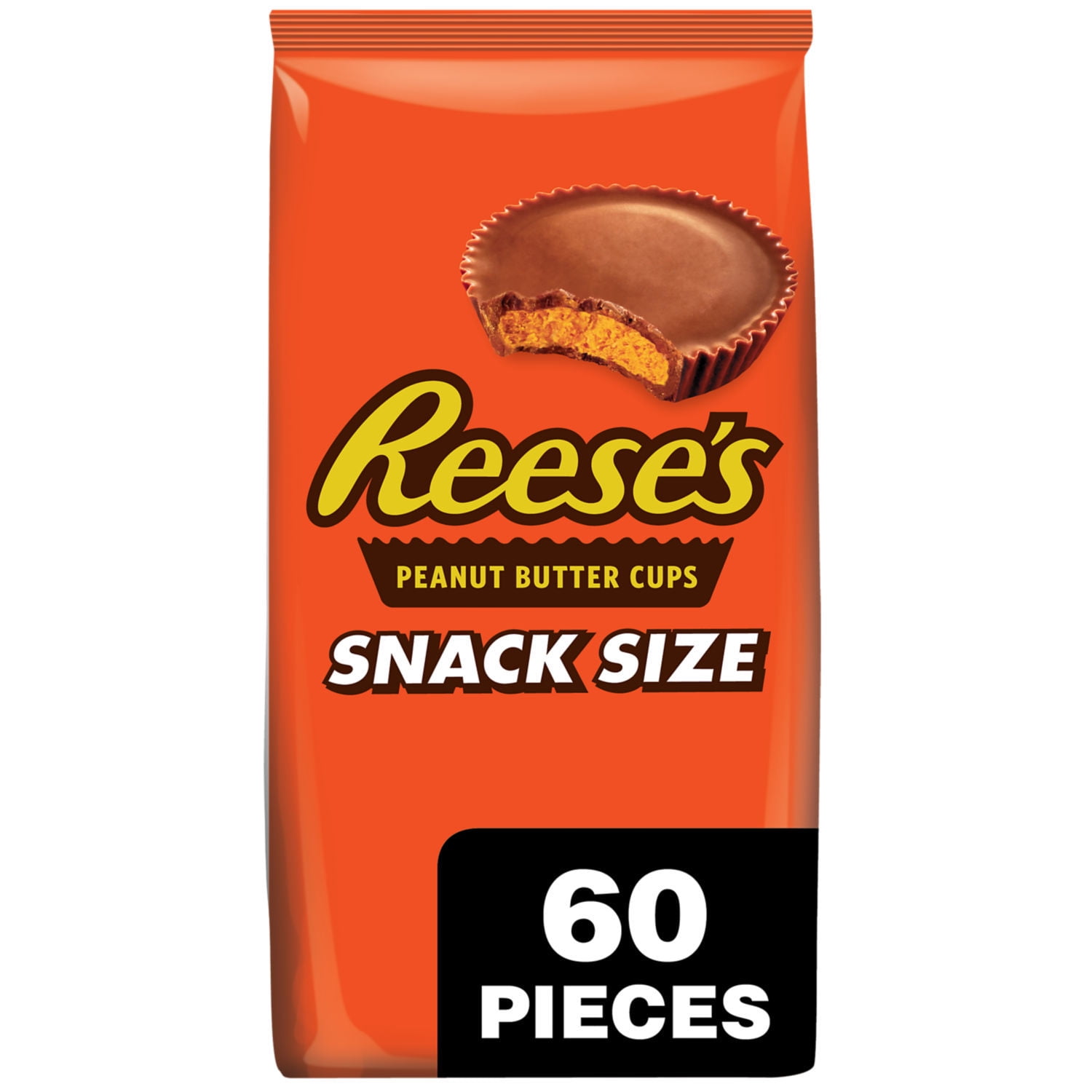 Reese's Milk Chocolate Peanut Butter Snack Size Cups Candy, Bag 33 oz, 60  Pieces 