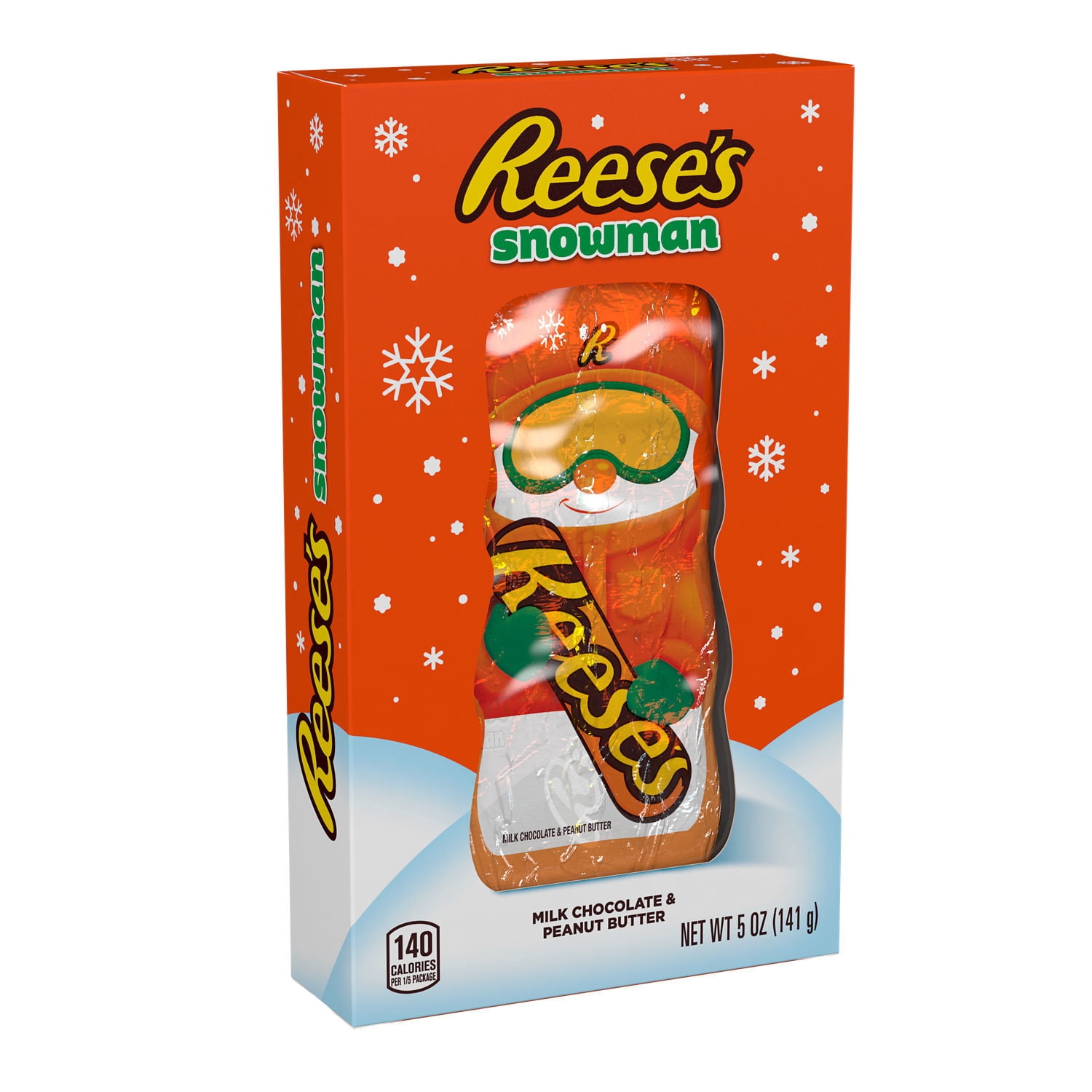 Reese's Milk Chocolate Peanut Butter Snowman Christmas Candy, Box 5 oz -  Walmart.com