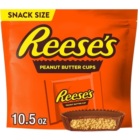 Reese's Milk Chocolate Snack Size Peanut Butter Cups Candy, Bag 10.5 oz