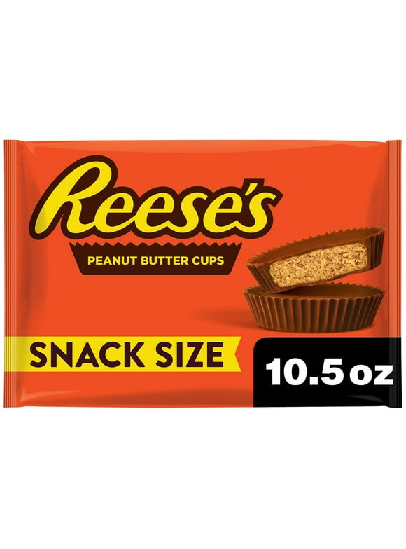 Reese's Milk Chocolate Snack Size Peanut Butter Cups Candy, Bag 10.5 oz