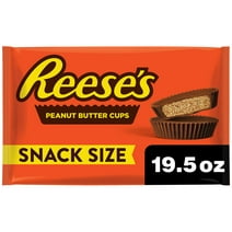 Reese's Milk Chocolate Snack Size Peanut Butter Cups Candy, Jumbo Bag 19.5 oz