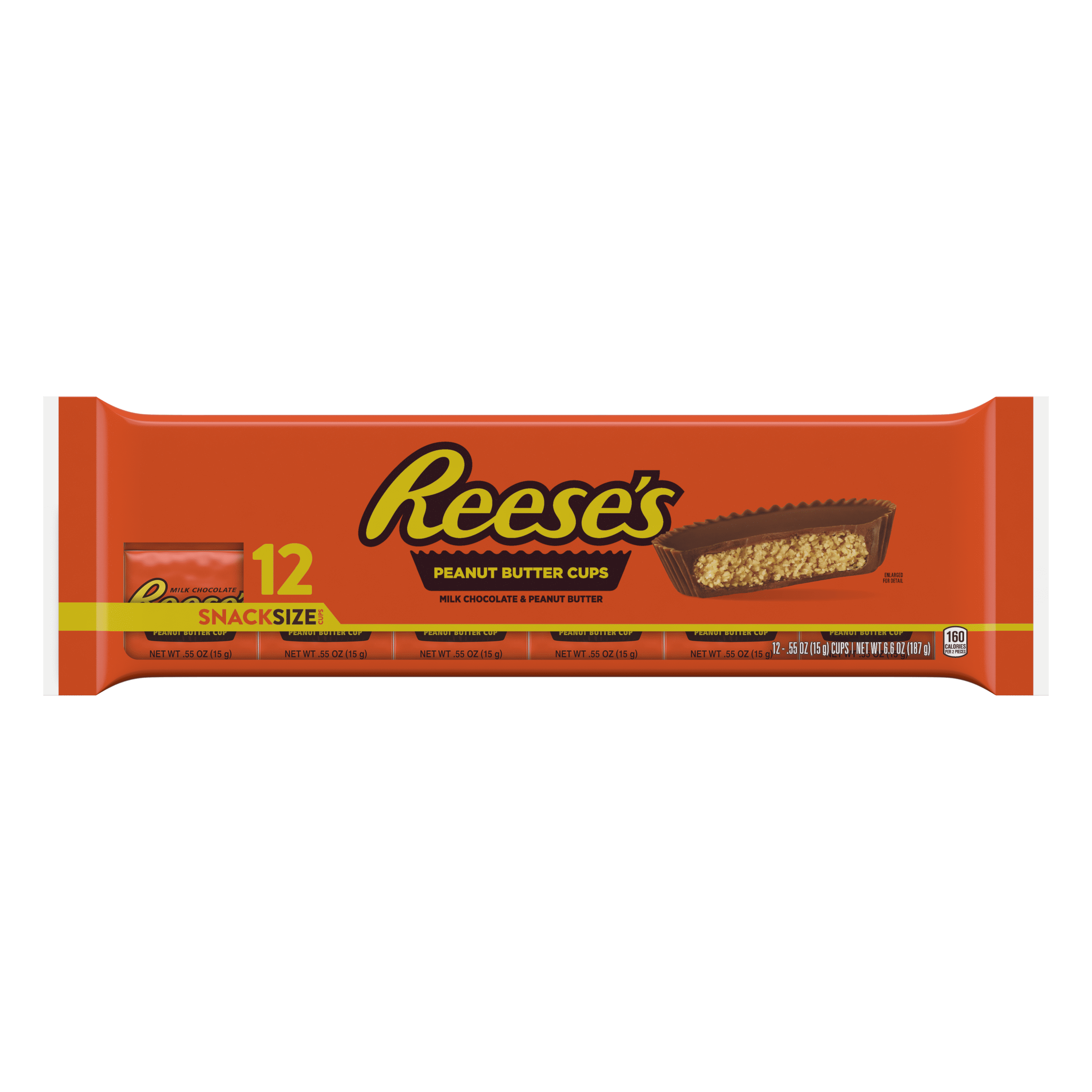 REESE'S Milk Chocolate Peanut Butter Cup Snack Size Bar 12-Pack, 6.6 oz