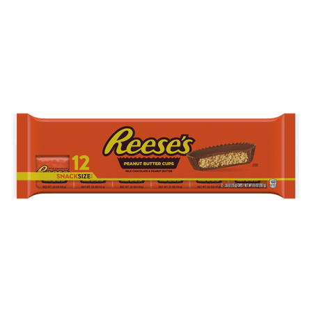 Reese's Milk Chocolate Peanut Butter Cup Snack Size Bar 12-Pack, 6.6 oz