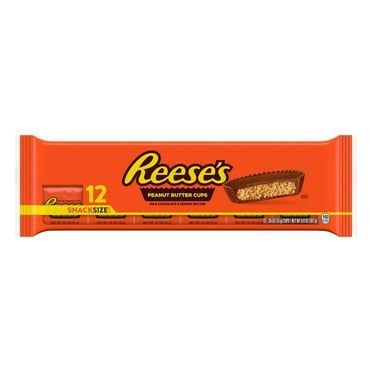 Reese's Milk Chocolate Snack Size Peanut Butter Cups Candy, Packs .55 oz, 12 Count