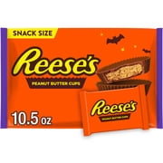 REESE'S Milk Chocolate Snack Size Peanut Butter Cups, Halloween Candy Bag, 10.5 oz