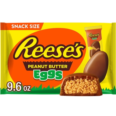 REESE'S Milk Chocolate Snack Size Peanut Butter Eggs, Easter Candy Bag, 9.6 oz