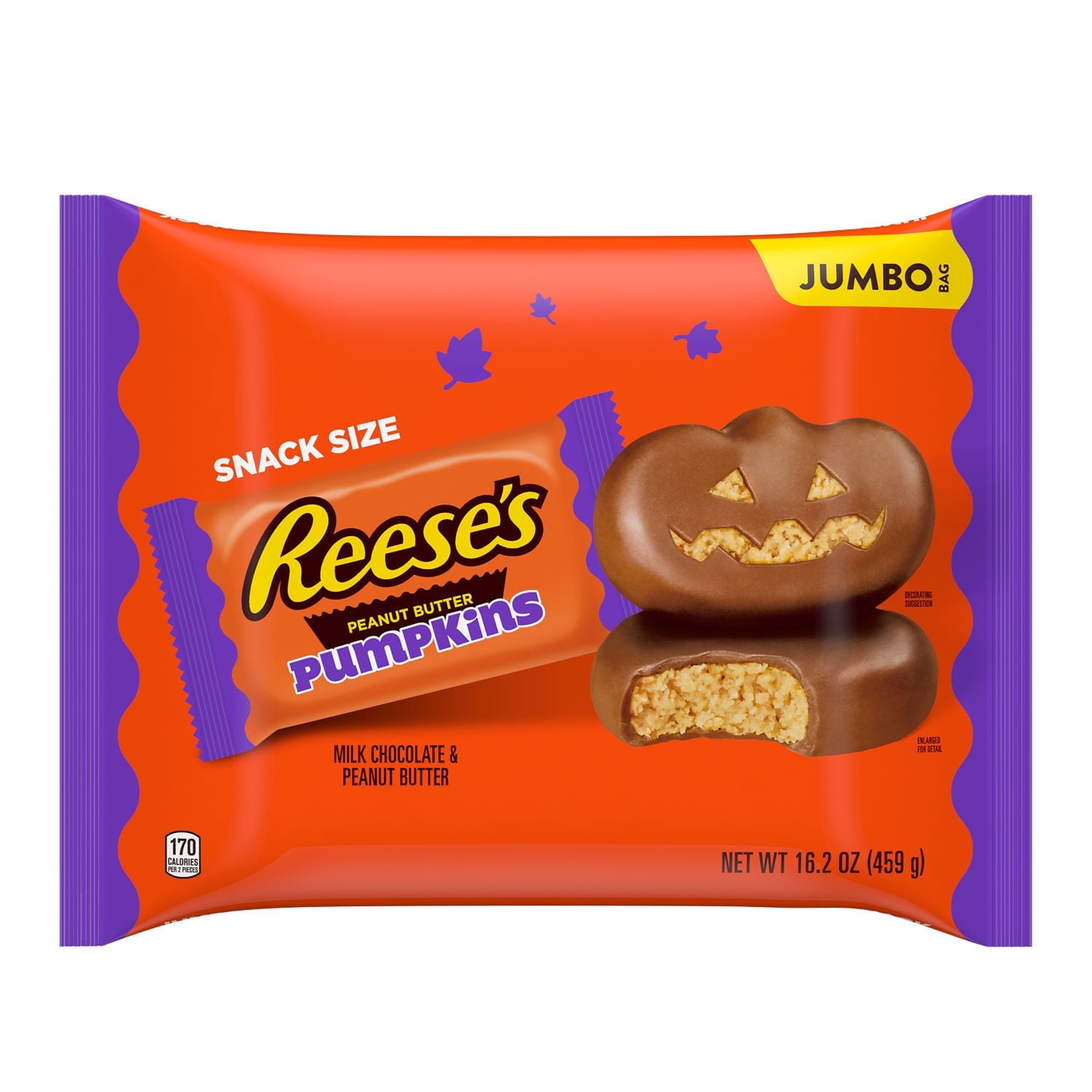 Reese's Milk Chocolate Snack Size Peanut Butter Pumpkins Halloween ...