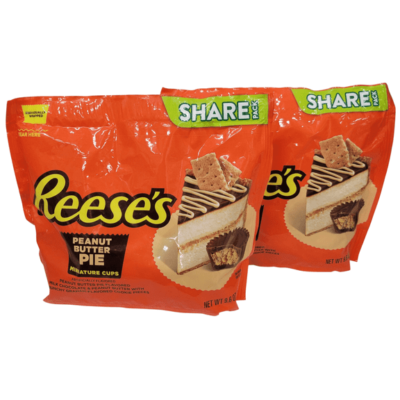 Reese's Miniature 9.6 oz Individually Wrapped Peanut Butter Pie Cups Pack of 2