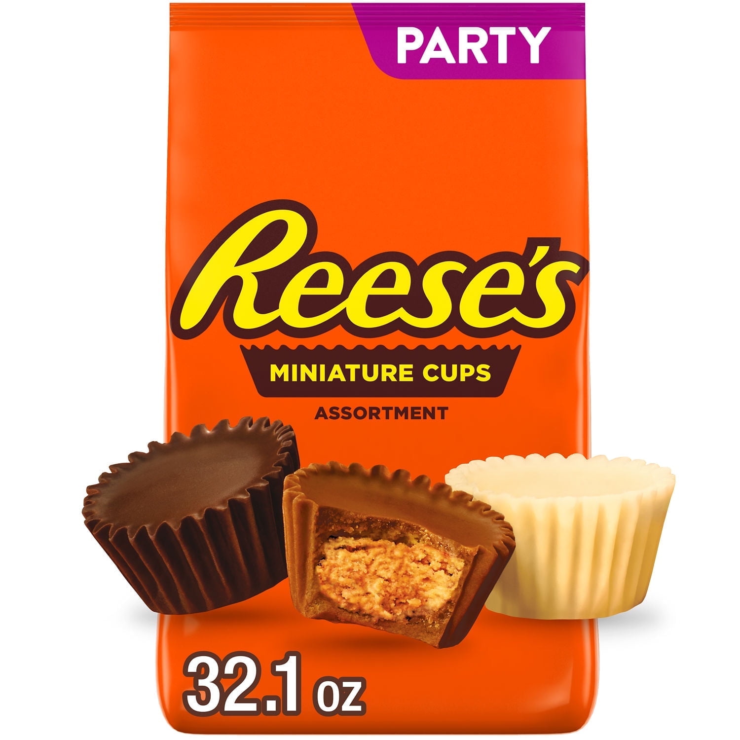 Reese's Miniatures Assorted Flavored Peanut Butter Cups Candy, Party Pack 32.1 oz