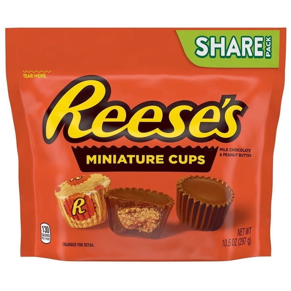 Reese's Peanut Butter Cup Zero Sugar Minis Pouch5.1OZ Pack of 2