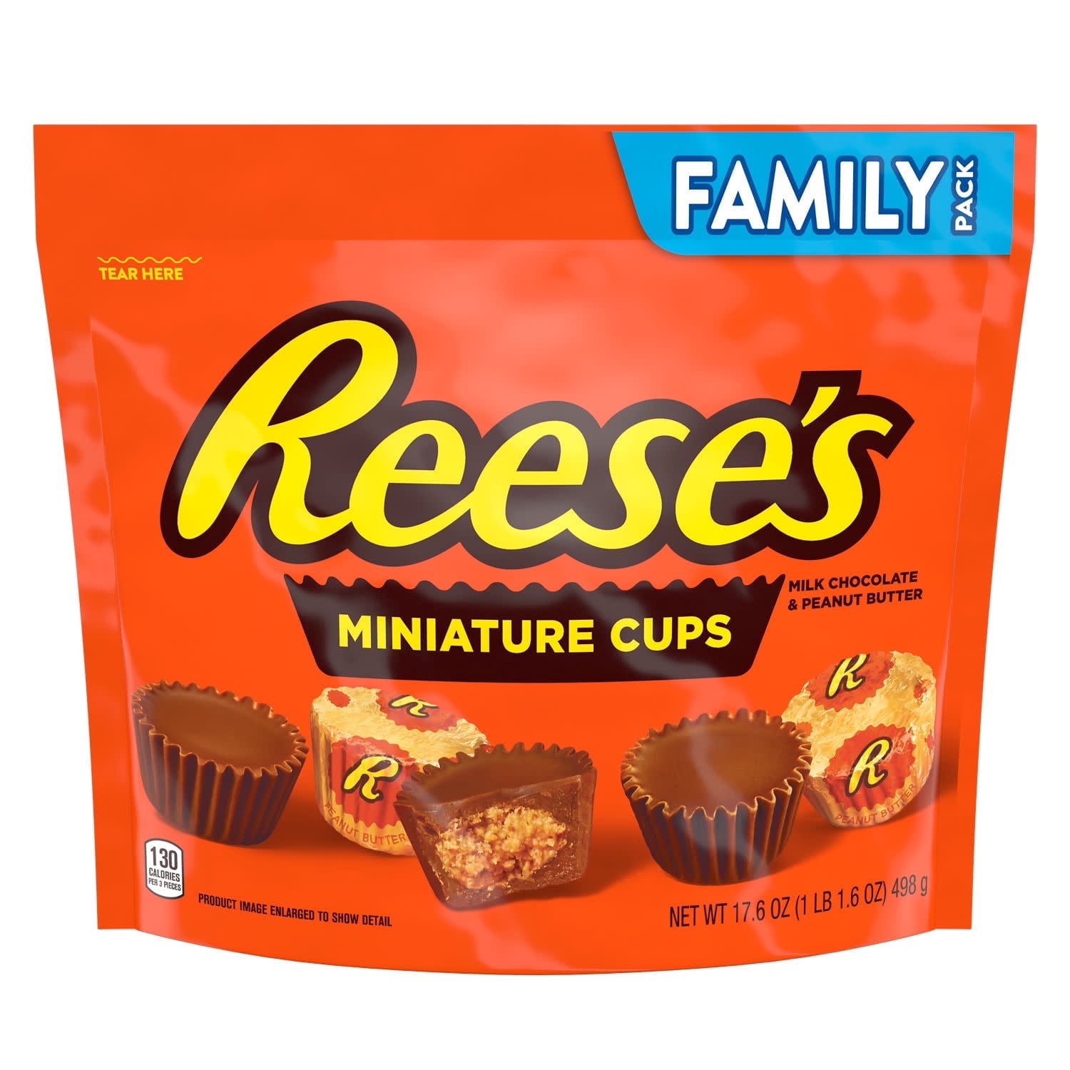 Reese's Miniatures Milk Chocolate Peanut Butter Cups Candy, Family Pack 17.6 oz - pack of 3
