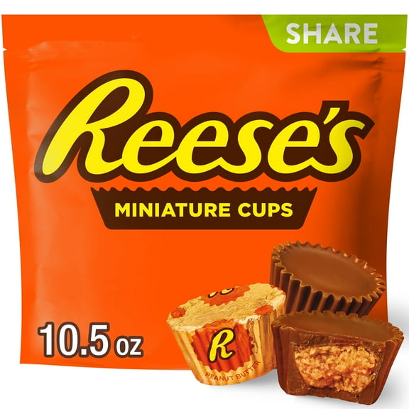 Reese's Miniatures Milk Chocolate Peanut Butter Cups Candy, Share Pack 10.5 oz