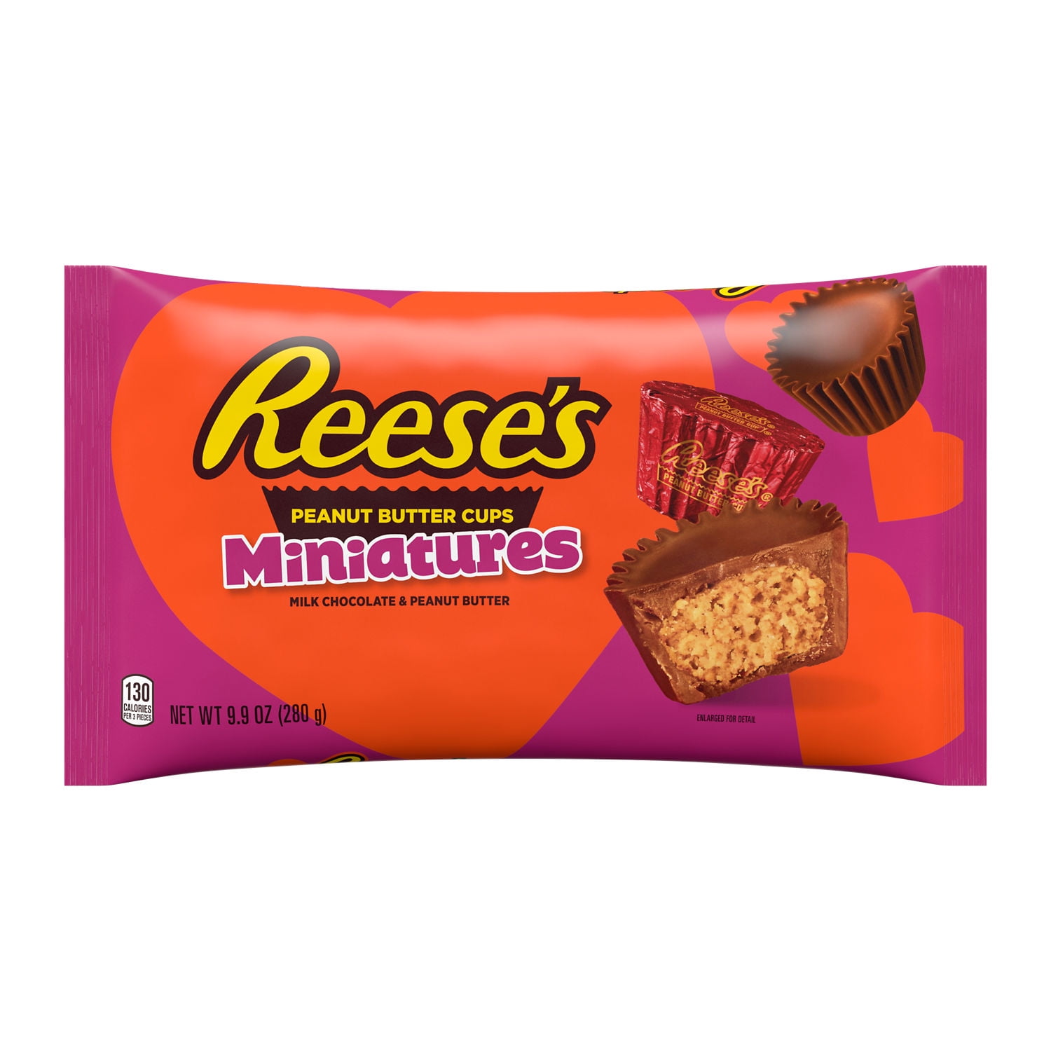 REESE'S Miniatures Milk Chocolate Peanut Butter Cups, Valentine's, Candy Bag, 9.9 oz