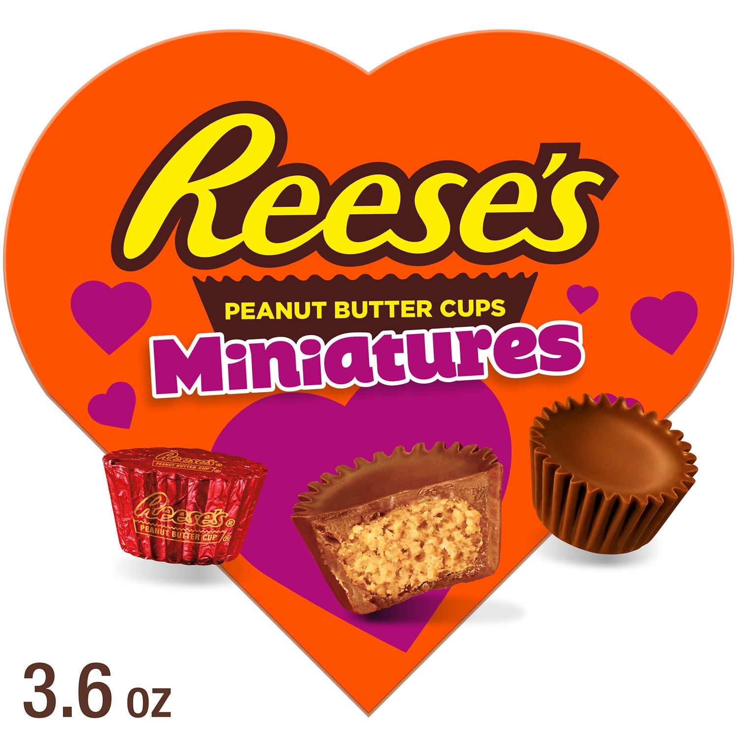 REESE'S Miniatures Milk Chocolate Peanut Butter Cups, Valentine's