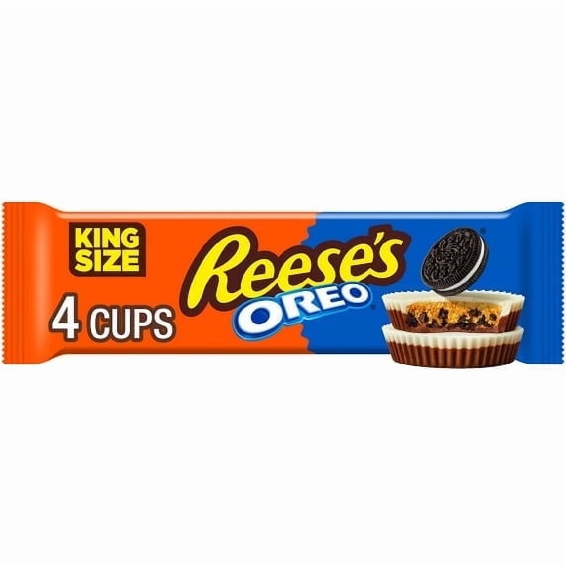 Reese's OREO Milk Chocolate and White Creme King Size Peanut Butter Cups Candy, pack 2.8 oz