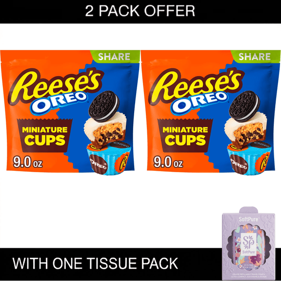 Reese's OREO Miniatures Milk Chocolate and White Creme Peanut Butter Cups Candy, Share Pack (9 oz)