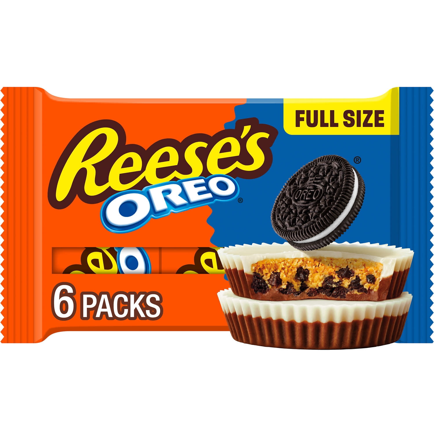 REESE'S OREO® Milk Chocolate and White Creme Peanut Butter Cups, Candy Packs, 1.4 oz (6 Count)