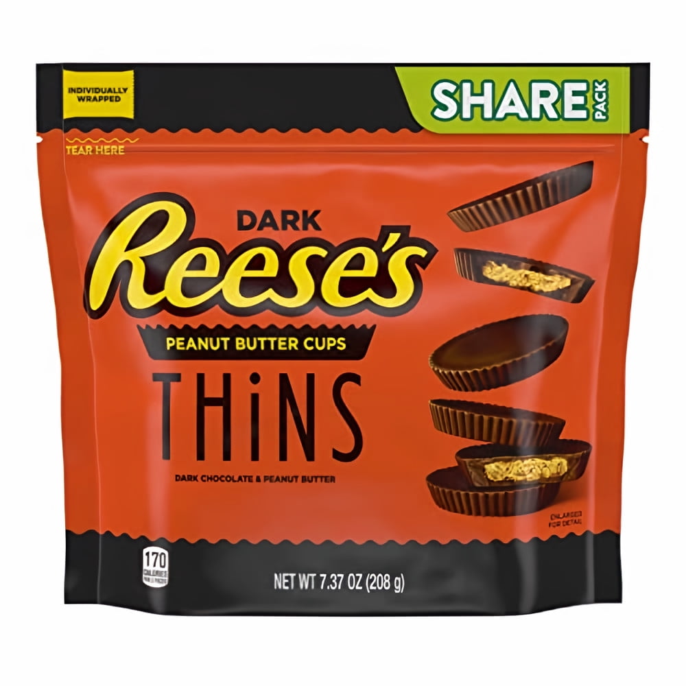 Reese's PB Cup Dark Chocolate Thins Pouch (Pack of 20)