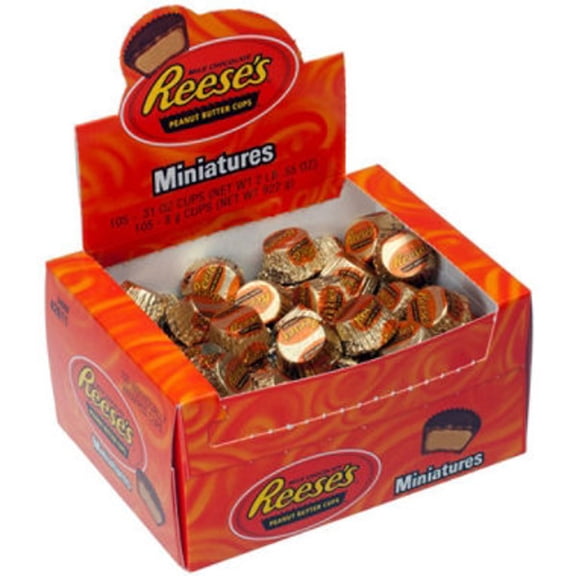 Reese's Peanut Butter Cup Miniatures Changemaker Candy, Individually Wrapped Chocolate Peanut Butter Cups, 105 Count