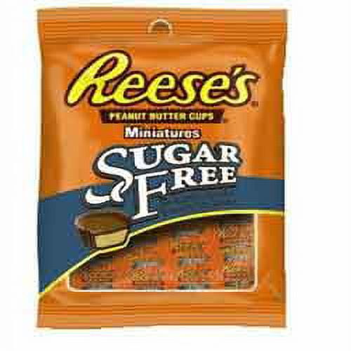 REESE'S Peanut Butter Cup Miniatures, Sugar-Free Milk Chocolate Peanut Butter Candy, Gluten Free, 3 Ounce Bag (Pack of 12)