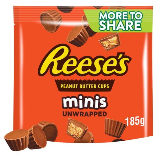 Reese's Peanut Butter Cup Minis Pouch 185g, British Import (Pack of 3)