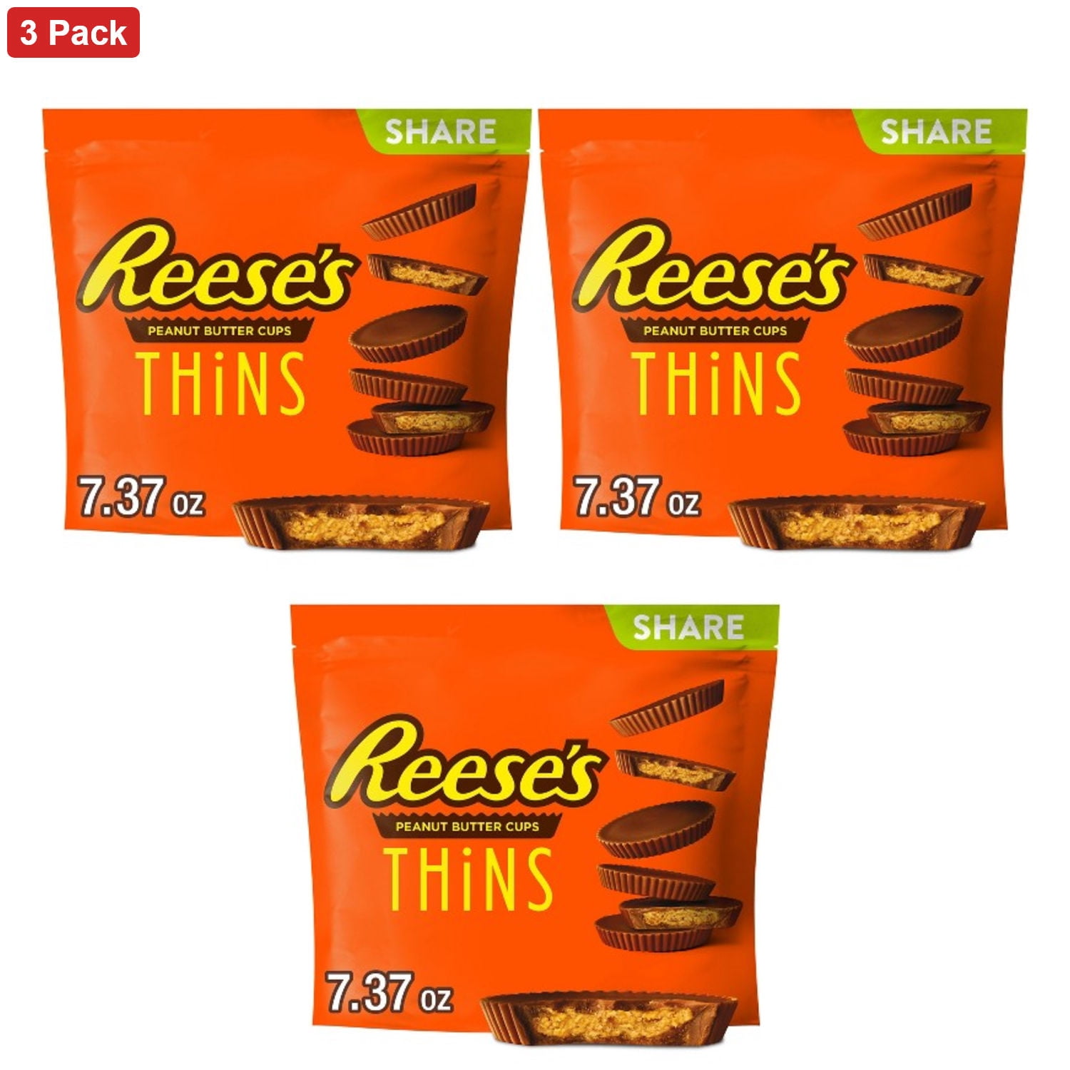 Reese's Peanut Butter Cups Thins Milk Chocolate Candy Pouch - 7.37oz
