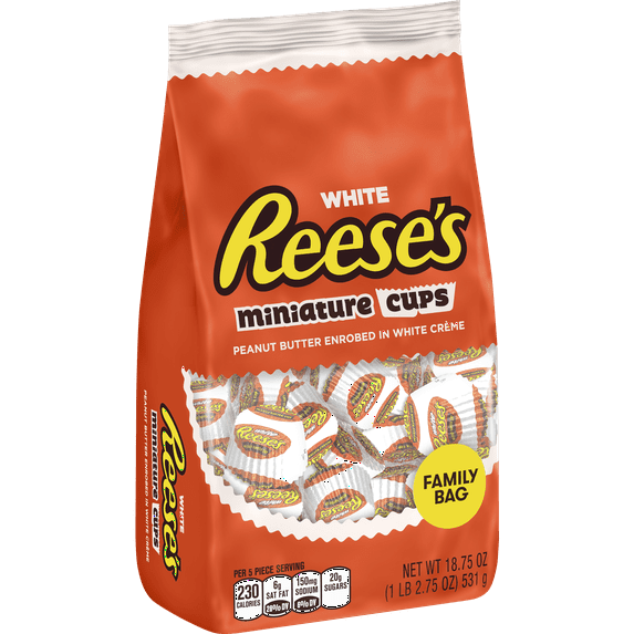 Reese's Peanut Butter Cups White Creme Miniatures Candy, 18.75 Oz