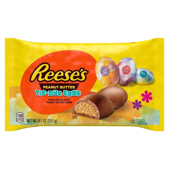Reese's Peanut Butter Tie-Dye Easter Eggs Bag - 9.1oz - Individually Wrapped for baskets, egg hunts and gifting