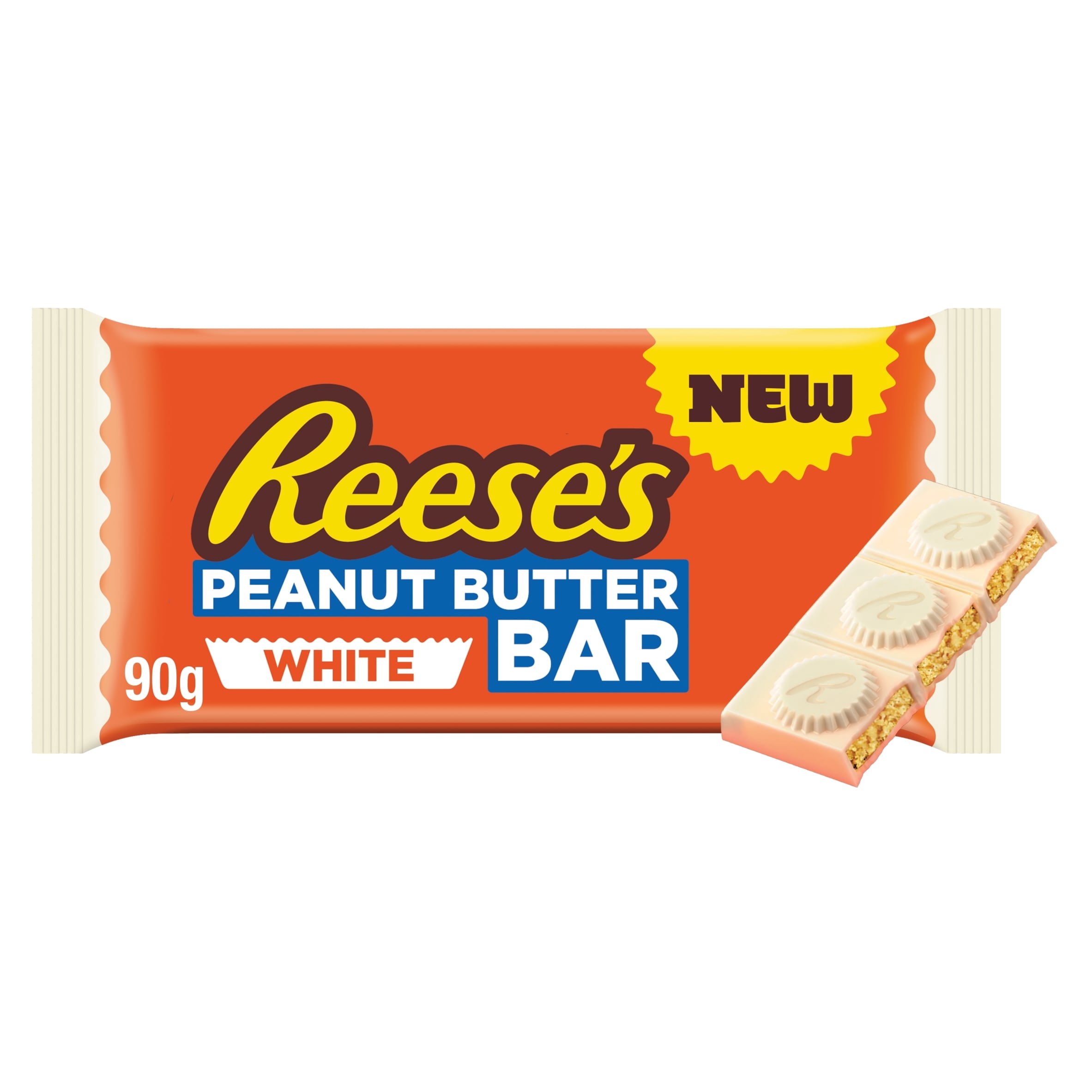 Reese's Peanut Butter White Chocolate Bar 90g, Imported from Britain
