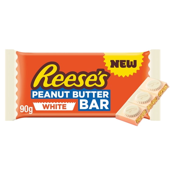 Reese's Peanut Butter White Chocolate Bar 90g, Imported from Britain