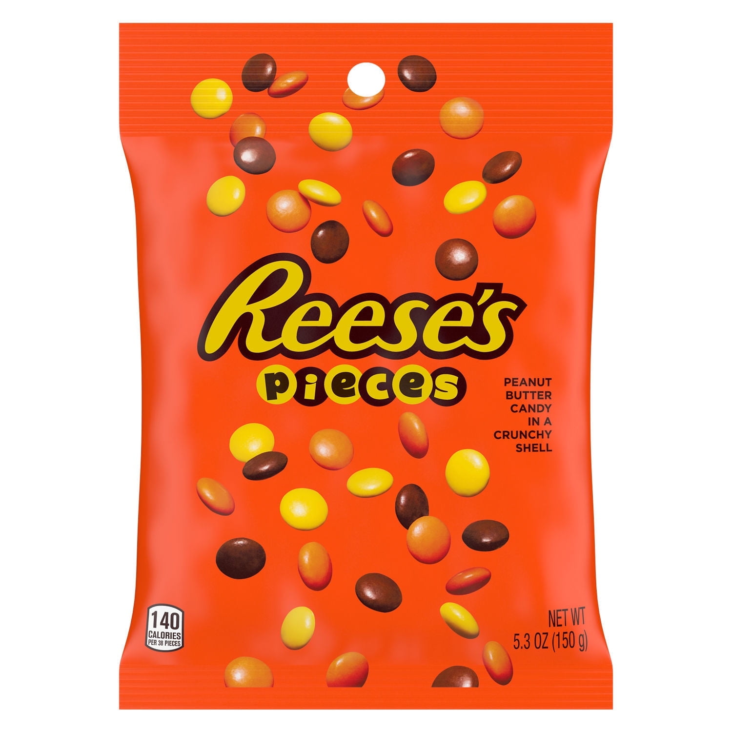 Reese's Pieces Peanut Butter In a Crunchy Shell Candy, Bag 5.3 oz (Pack of 4)
