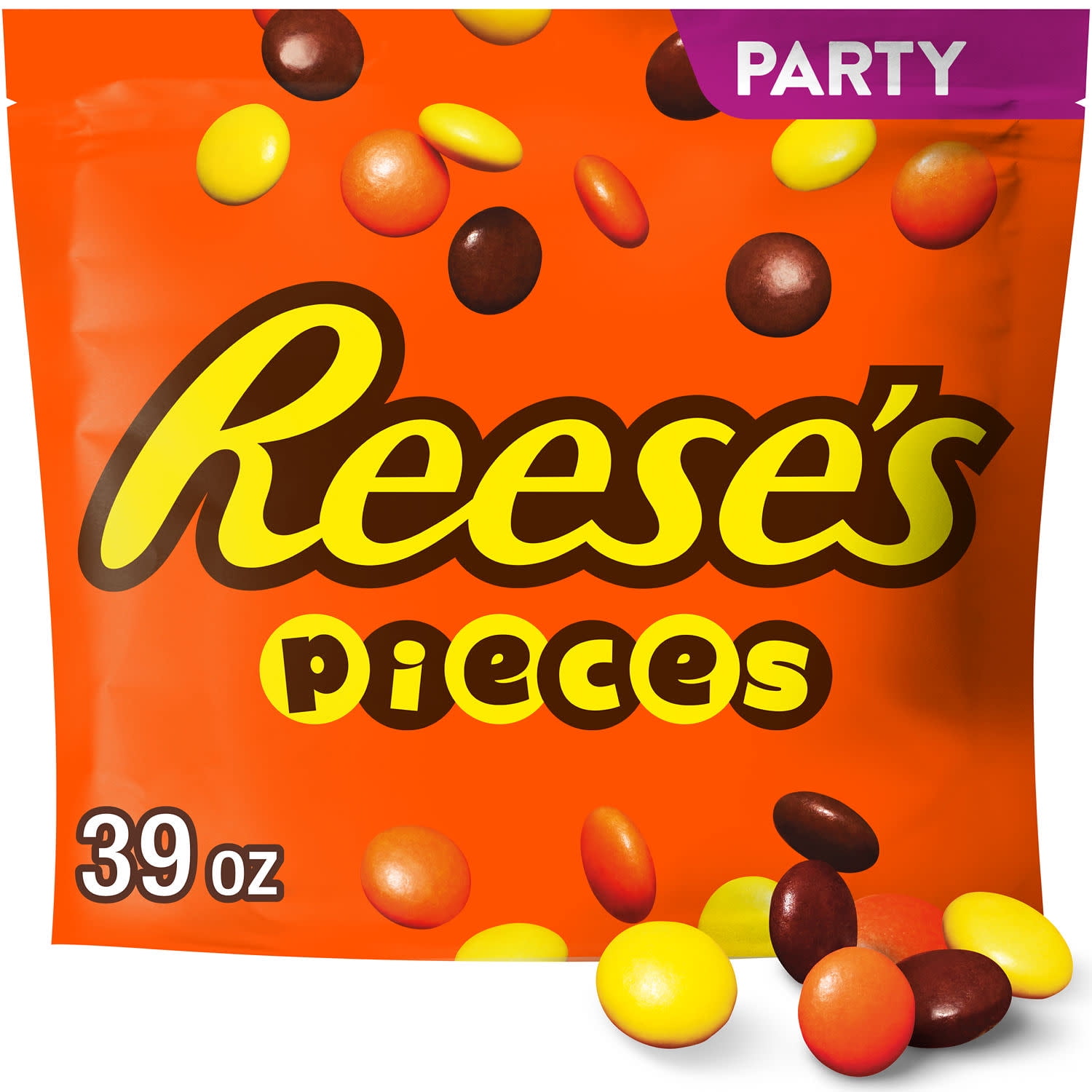 Reese's Pieces Peanut Butter In a Crunchy Shell Candy, Party Pack 39 oz