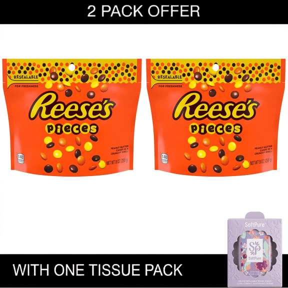 Reese's Pieces Peanut Butter in a Crunchy Shell Candy Bag, (9 oz)