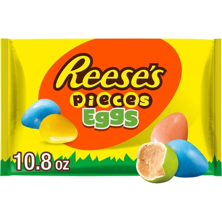 REESE'S PIECES Peanut Butter in a Crunchy Shell Eggs, Easter Candy Bag, 10.8 oz